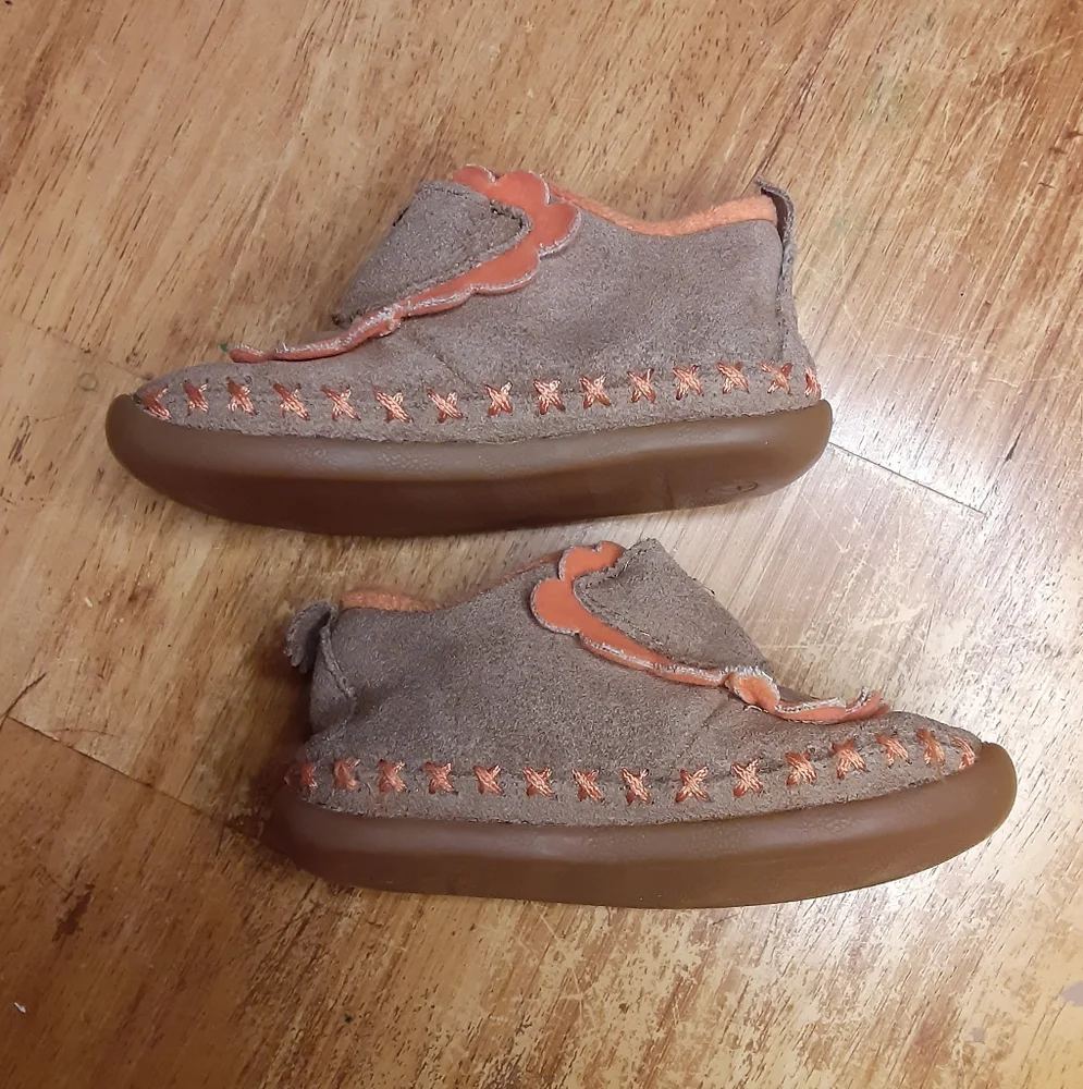 Hanna Anderson Toleson Crib Shoes Lion Suede Leather Baby Moccasins